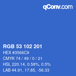 Color code: RGB 53 102 201 | qconv.com