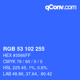 Color code: RGB 53 102 255 | qconv.com