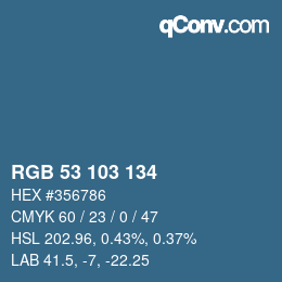 Farbcode: RGB 53 103 134 | qconv.com