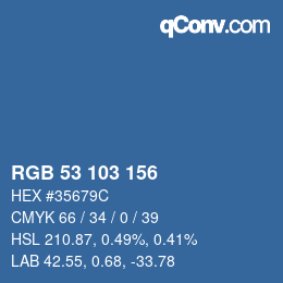 カラーコード: RGB 53 103 156 | qconv.com