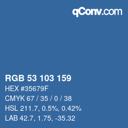 カラーコード: RGB 53 103 159 | qconv.com
