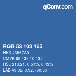 Color code: RGB 53 103 165 | qconv.com