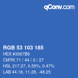 Color code: RGB 53 103 185 | qconv.com