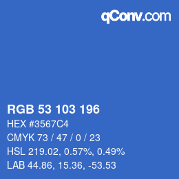 Color code: RGB 53 103 196 | qconv.com