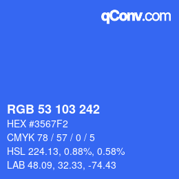 Color code: RGB 53 103 242 | qconv.com