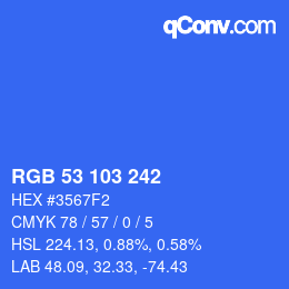 カラーコード: RGB 53 103 242 | qconv.com