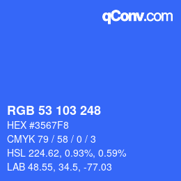 Color code: RGB 53 103 248 | qconv.com