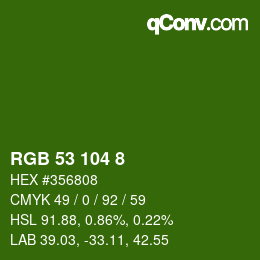 颜色代码: RGB 53 104 8 | qconv.com