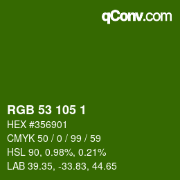 カラーコード: RGB 53 105 1 | qconv.com