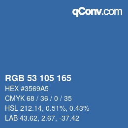 カラーコード: RGB 53 105 165 | qconv.com