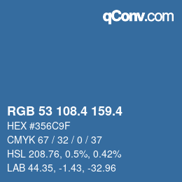 カラーコード: RGB 53 108.4 159.4 | qconv.com