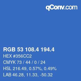 カラーコード: RGB 53 108.4 194.4 | qconv.com