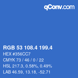 カラーコード: RGB 53 108.4 199.4 | qconv.com
