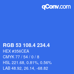 カラーコード: RGB 53 108.4 234.4 | qconv.com