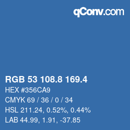 カラーコード: RGB 53 108.8 169.4 | qconv.com
