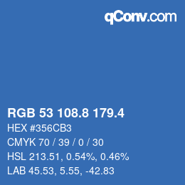 カラーコード: RGB 53 108.8 179.4 | qconv.com