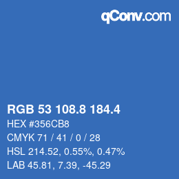カラーコード: RGB 53 108.8 184.4 | qconv.com