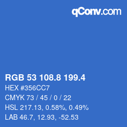 カラーコード: RGB 53 108.8 199.4 | qconv.com