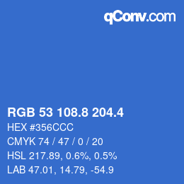 カラーコード: RGB 53 108.8 204.4 | qconv.com