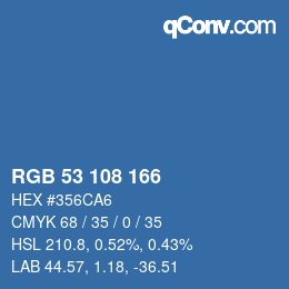 Color code: RGB 53 108 166 | qconv.com