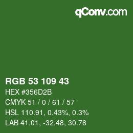 カラーコード: RGB 53 109 43 | qconv.com