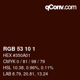カラーコード: RGB 53 10 1 | qconv.com