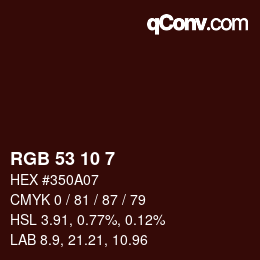 カラーコード: RGB 53 10 7 | qconv.com