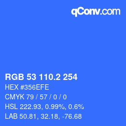 Color code: RGB 53 110.2 254 | qconv.com