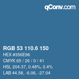 カラーコード: RGB 53 110.6 150 | qconv.com
