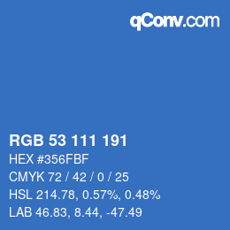 カラーコード: RGB 53 111 191 | qconv.com