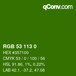 カラーコード: RGB 53 113 0 | qconv.com