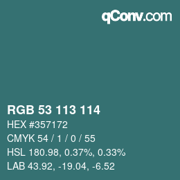 Color code: RGB 53 113 114 | qconv.com