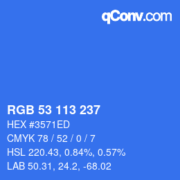 カラーコード: RGB 53 113 237 | qconv.com