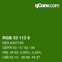 Color code: RGB 53 113 9 | qconv.com