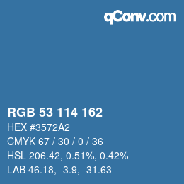 Color code: RGB 53 114 162 | qconv.com