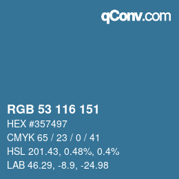 Código de color: RGB 53 116 151 | qconv.com