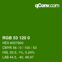 颜色代码: RGB 53 120 0 | qconv.com