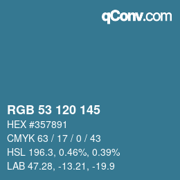 Color code: RGB 53 120 145 | qconv.com