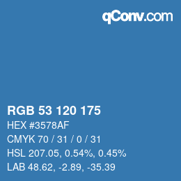 カラーコード: RGB 53 120 175 | qconv.com