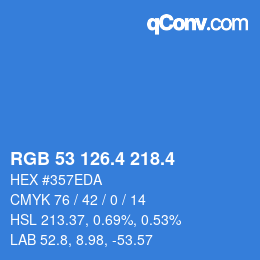 カラーコード: RGB 53 126.4 218.4 | qconv.com