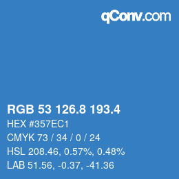 カラーコード: RGB 53 126.8 193.4 | qconv.com