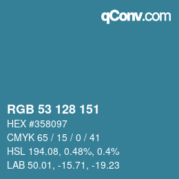 Color code: RGB 53 128 151 | qconv.com