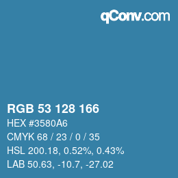 颜色代码: RGB 53 128 166 | qconv.com