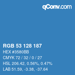 カラーコード: RGB 53 128 187 | qconv.com