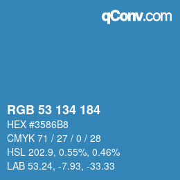 Color code: RGB 53 134 184 | qconv.com