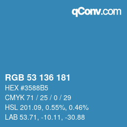 Color code: RGB 53 136 181 | qconv.com