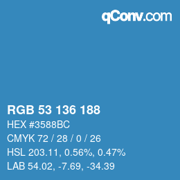 カラーコード: RGB 53 136 188 | qconv.com
