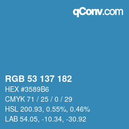 Farbcode: RGB 53 137 182 | qconv.com