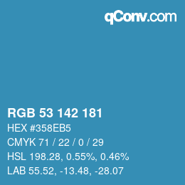 カラーコード: RGB 53 142 181 | qconv.com