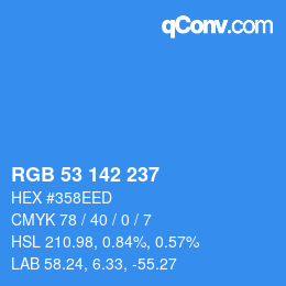 颜色代码: RGB 53 142 237 | qconv.com